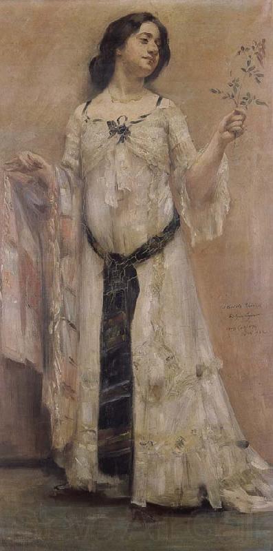 Lovis Corinth Portrat Charlotte Berend in the woman dress France oil painting art